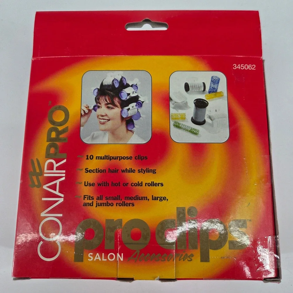 ConairPRO Pro Clips 10 Pack White Multipurpose Hair Roller Styling Clips - Picture 2 of 5